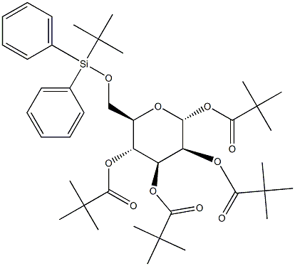 1,2,3,4-Tetra-O-pivaloyl-6-O-(tert-butyldiphenylsilyl)-a-D-mannopyranose Struktur