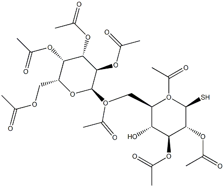 6-O-(2,3,4,6-Tetra-O-acetyl-a-D-galactopyranosyl)-1,2,3,6-tetra-O-acetyl-b-D-thioglucopyranose Struktur