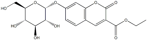 Ethyl umbelliferone-3-carboxylate-a-D-glucopyranoside Struktur