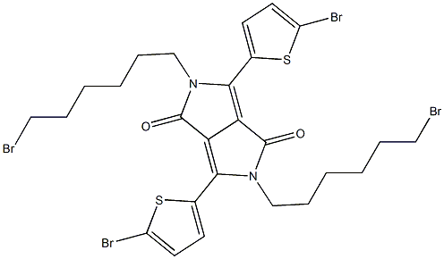 2,5-Bis-(6-bromo-hexyl)-3,6-bis-(5-bromo-thiophen-2-yl)-2,5-dihydro-pyrrolo[3,4-c]pyrrole-1,4-dione Struktur