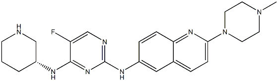 (R)-5-fluoro-N2-(2-(4-methylpiperazin-1-yl)quinolin-6-yl)-N4-(piperidin-3-yl)pyrimidine-2,4-diamine Struktur