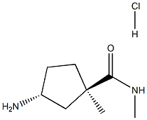 (1R,3R)-3-amino-N,1-dimethylcyclopentane-1-carboxamide hydrochloride Struktur