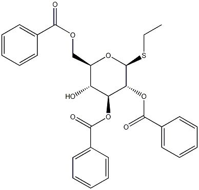 Ethyl 2,3,6-tri-O-benzoyl-b-D-thioglucopyranoside Struktur