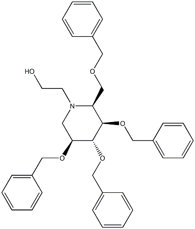 (2S,3R,4R,5S)-3,4,5-Tris(phenylmethoxy)-2-[(phenylmethoxy)methyl]-1-piperidineethanol Struktur