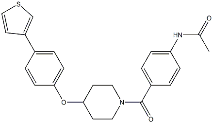 N-[4-((4-[4-(3-THIENYL)PHENOXY]PIPERIDIN-1-YL)CARBONYL)PHENYL]ACETAMIDE Struktur