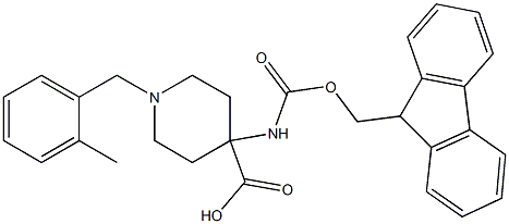 4-(((9H-FLUOREN-9-YL)METHOXY)CARBONYLAMINO)-1-(2-METHYLBENZYL)PIPERIDINE-4-CARBOXYLIC ACID Struktur