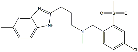 N-[4-CHLORO-2-(METHYLSULFONYL)BENZYL]-N-METHYL-3-(5-METHYL-1H-BENZIMIDAZOL-2-YL)PROPAN-1-AMINE Struktur