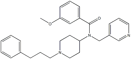 3-METHOXY-N-[1-(3-PHENYLPROPYL)PIPERIDIN-4-YL]-N-(PYRIDIN-3-YLMETHYL)BENZAMIDE Struktur