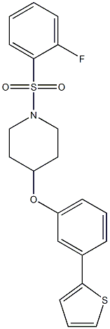 1-[(2-FLUOROPHENYL)SULFONYL]-4-[3-(2-THIENYL)PHENOXY]PIPERIDINE Struktur