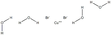 Copper(II) bromide tetrahydrate Struktur