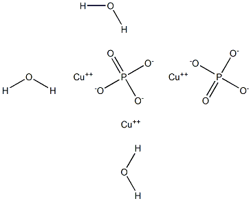 Copper(II) orthophosphate trihydrate Struktur