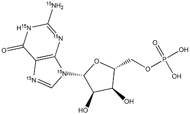 Guanosine 5'-Monophosphate-15N5 Struktur