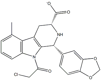 (1R,3R)-Methyl-1,2,3,4-tetrahydro-2-chloroacetyl-1-(3,4-methylenedioxyphenyl)-9H-pyrido[3,4-b]indole-3-carboxylate Struktur