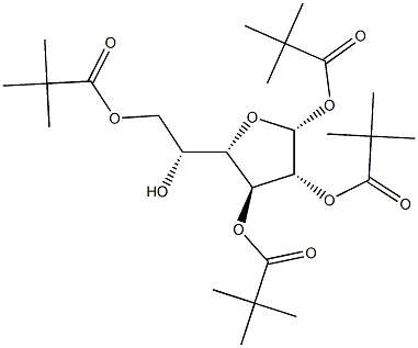 1,2,3,6-Tetra-O-pivaloyl-a-D-galactofuranoside Struktur