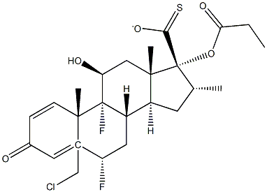 5-Chloromethyl 6a,9a-Difluoro-11b-hydroxy-16a-methyl-3-oxo-17a-(propionyloxy)-androsta-1,4-diene-17b-carbothioate Struktur