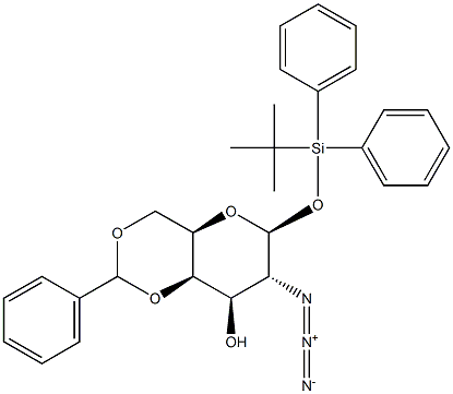 1-O-tert-Butyldiphenysilyl-2-azido-4,6-O-benzylidene-2-deoxy-b-D-galactopyranoside Struktur