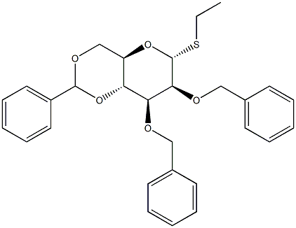 Ethyl2,3-di-O-benzyl-4,6-O-benzylidene-a-D-thiomannopyranoside Struktur