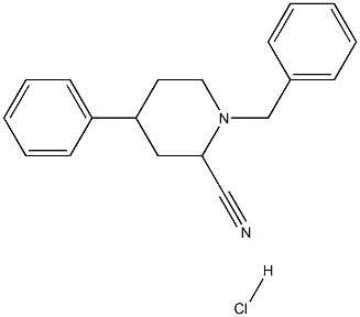 1-benzyl-cyano-4-phenylpiperidine hydrochloride Struktur