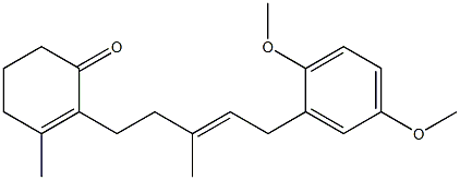 2-[5-(2,5-Dimethoxy-phenyl)-3-methyl-pent-3-enyl]-3-methyl-cyclohex-2- enone Struktur