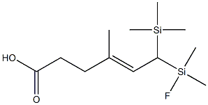 4-Hexenoic acid, 4-methyl-6-(fluorodimethylsilyl)-6-trimethylsilyl- Struktur