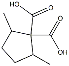 2,5-dimethyl-1,1-cyclo-pentanedicarboxylic acid Struktur