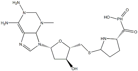 1-amino-3-(methyl-(5'-deoxy-5'-adenosyl)thio)propylphosphinic acid Struktur