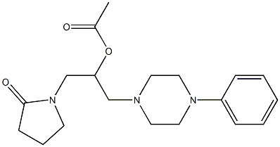 1-(2-acetoxy-3-(4-phenyl-1-piperazinyl)propyl)pyrrolidin-2-one Struktur