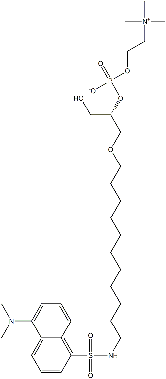 1-(O-(11-(5-dimethylaminonaphthalenesulfonyl)amino)undecyl)-sn-glycero-3-phosphocholine Struktur