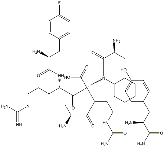 alanyl-4-fluorophenylalanyl-arginyl-cyclohexylalanyl-citrulline-tyrosinamide Struktur