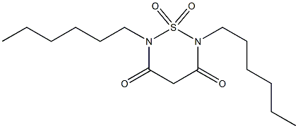 2,6-dihexyl-(2,3,5,6-tetrahydro)-1,2,6-thiadiazin-3,5-dion 1,1-dioxide Struktur