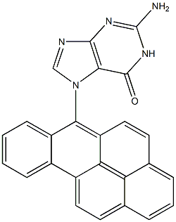 7-(benzo(a)pyren-6-yl)guanine Struktur