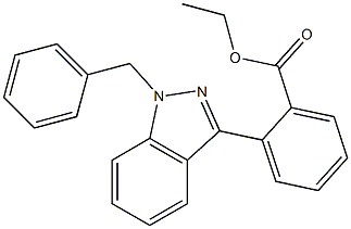 1-benzyl-3-(ethoxycarbonylpheny)-indazole Struktur