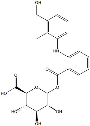 1-O-(2-(3-hydroxymethyl-2-methylphenyl)aminobenzoyl)glucopyranuronic acid Struktur