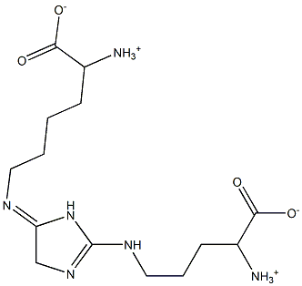 2-ammonio-6-((2-((4-ammonio-5-oxido-5-oxopentyl)amino)-4,5-dihydro-1H-imidazol-5-ylidene)amino)hexanoate Struktur