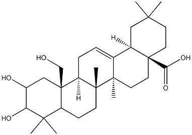 2,3,19-trihydroxy-12-oleanen-28-oic acid Struktur