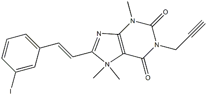 7-methyl-3,7-dimethyl-8-(3-iodostyryl)-1-propargylxanthine Struktur