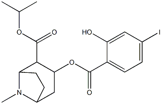 3-((2'-hydroxy-4'-iodobenzoyl)oxy)-8-methyl-8-azabicyclo(3.2.1)octane-2-carboxylic acid isopropyl ester Struktur