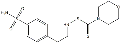 4-((4-morpholinyl-thiocarbonylsulfenylamino)ethyl)benzenesulfonamide Struktur