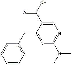 4-benzyl-2-(dimethylamino)-5-pyrimidinecarboxylic acid Struktur