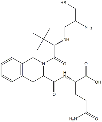 N-((2-(N-(2-amino-3-mercaptopropyl)-3-methylvalyl)-1,2,3,4-tetrahydro-3-isoquinolinyl)carbonyl)glutamine Struktur