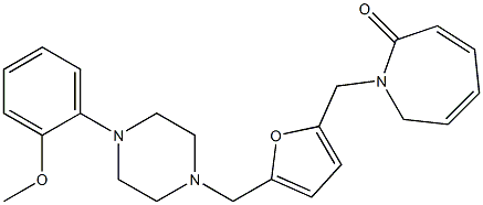 1-((5-((4-(2-methoxyphenyl)-1-piperazinyl)methyl)-2-furanyl)methyl)-2-azepinone Struktur