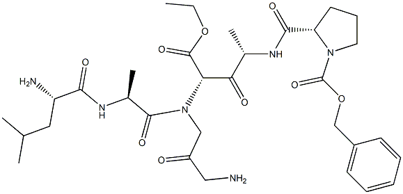 N-benzyloxycarbonyl-prolyl-alanyl-3-amino-2-oxopropyl-leucyl-alanyl-glycine ethyl ester Struktur