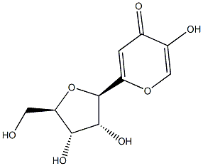 5-hydroxy-2-(beta-ribofuranosyl)pyran-4-one Struktur