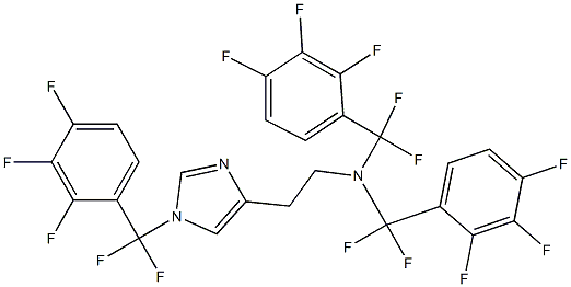 N,N',N'-tri(pentafluorobenzyl)histamine Struktur