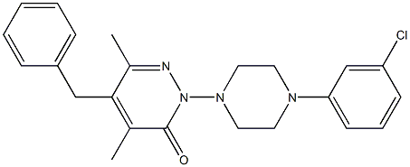 5-benzyl-6-methyl-2-(4-(3-chlorophenyl)piperazin-1-yl)methylpyridazin-3-one Struktur