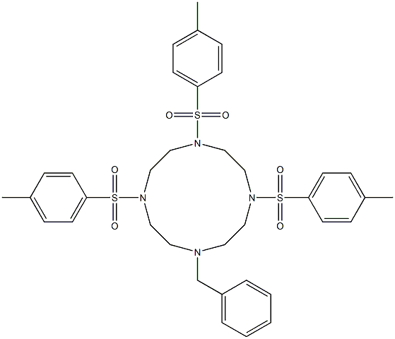 1-(phenylmethyl)-4,7,10-tris((4'-methylphenyl)sulfonyl)-1,4,7,10-tetraazacyclododecane Struktur