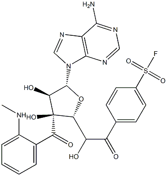 5'-(4-fluorosulfonylbenzoyl)-3'-(methylanthraniloyl)adenosine Struktur