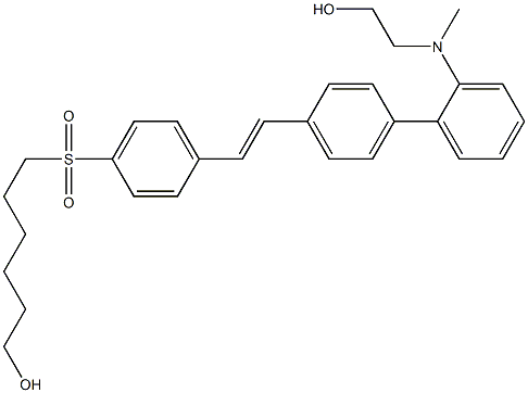 4-(N-(2-hydroxyethyl)-N-(methyl)aminophenyl)-4'-(6-hydroxyhexylsulfonyl)stilbene Struktur