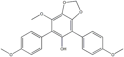 5,7-di-(4-methoxyphenyl)-4-methoxy-6-hydroxy-1,3-benzodioxole Struktur