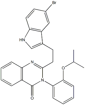 2-(2-(5-bromo-1H-indol-3-yl)ethyl)-3-(1-methylethoxyphenyl)-4-(3H)-quinazolinone Struktur